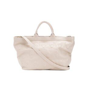 IO PELLE Latte Macchiato Made In Italy Leather Multi Skulls Tote